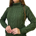 Suéter Feminino de Tricô Gola Alta Trançado Ferrazi
