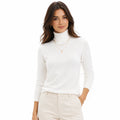 Suéter Feminino em Tricô Gola Alta para Inverno Ferrazi