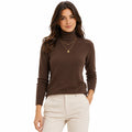 Suéter Feminino em Tricô Gola Alta para Inverno Ferrazi
