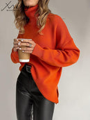 Suéter Feminino Gola Alta Alongado Ferrazi