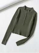 Suéter Feminino com Zíper e Gola Alta Ferrazi