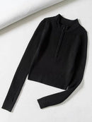 Suéter Feminino com Zíper e Gola Alta Ferrazi