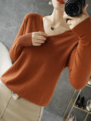 Suéter Feminino de Inverno Gola V Casual Ferrazi