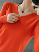 Suéter Feminino de Inverno Gola V Casual Ferrazi