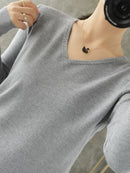 Suéter Feminino de Inverno Gola V Casual Ferrazi