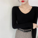 Suéter Feminino de Inverno com Decote em V Ferrazi