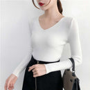 Suéter Feminino de Inverno com Decote em V Ferrazi