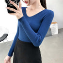 Suéter Feminino de Inverno com Decote em V Ferrazi