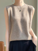 Suéter Feminino sem Mangas de Lã Ferrazi