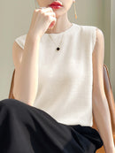 Suéter Feminino sem Mangas de Lã Ferrazi