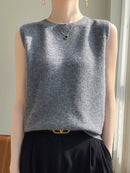 Suéter Feminino sem Mangas de Lã Ferrazi