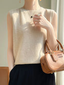 Suéter Feminino sem Mangas de Lã Ferrazi