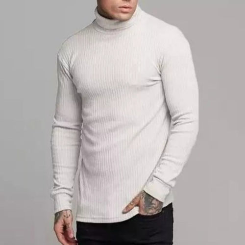 Suéter Masculino de Lã em Tricô Canelado com Gola Alta Ferrazi