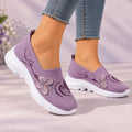 Tênis Feminino com Bordado Floral e Borboletas em Malha Respirável Ferrazi