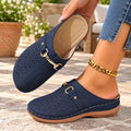 Tamanco Mule Feminino Confortável com Detalhes Florais e Fivela Ferrazi