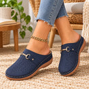Tamanco Mule Feminino Confortável com Detalhes Florais e Fivela Ferrazi