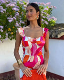 Vestido Feminino Estampado Vintage Ferrazi