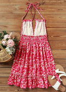 Vestido Feminino Floral de Cabresto com Decote V Ferrazi