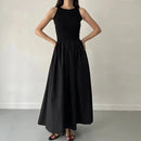 Vestido Feminino Longo Preto Elegante e Básico Ferrazi
