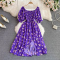 Vestido Feminino Longo Vintage Floral de Verão Ferrazi