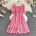 Vestido Feminino Longo Vintage Floral de Verão Ferrazi