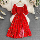 Vestido Feminino Longo Vintage Floral de Verão Ferrazi