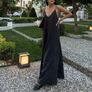 Vestido Feminino Longo de Verão Drapeado com Costas Nua Ferrazi