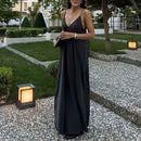 Vestido Feminino Longo de Verão Drapeado com Costas Nua Ferrazi