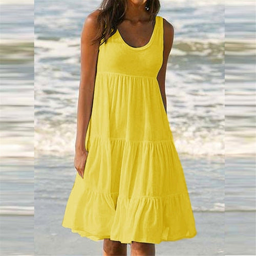 Vestido Feminino Midi Básico Plissado Ferrazi