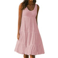 Vestido Feminino Midi Básico Plissado Ferrazi