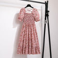 Vestido Feminino Midi Plissado Florido de Verão Ferrazi