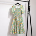 Vestido Feminino Midi Plissado Florido de Verão Ferrazi
