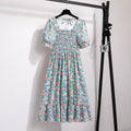 Vestido Feminino Midi Plissado Florido de Verão Ferrazi