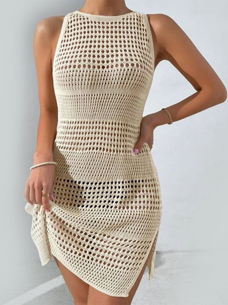 Vestido de Praia Feminino de Tricot Vazado Ferrazi