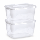 Kit Caixas Organizadoras Transparentes 60L com Tampa Ferrazi